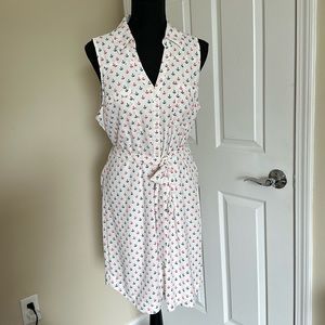 Super cute button down tie anchor print dress
